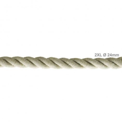 Cavo Elettrico Cordone XL In Lino Naturale 3x Trecciato A