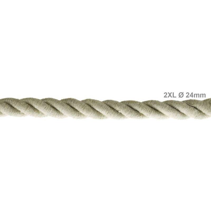 Cavo Elettrico Cordone XL In Lino Naturale 3x Trecciato A