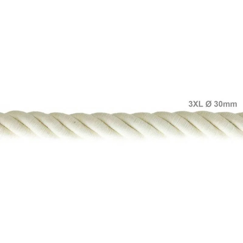 Electric Cable XL Natural Cotton Cord 3x Spiral Braided 300 / Electric Cable XL Natural Cotton Cord 3x Spiral Braided 300 /