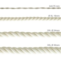 Cavo Elettrico Cordone XL In Cotone Naturale 3x Trecciato A
