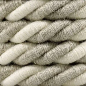 Electric Cable XL Natural Linen / Cotton Cord 3x Spiral Braided