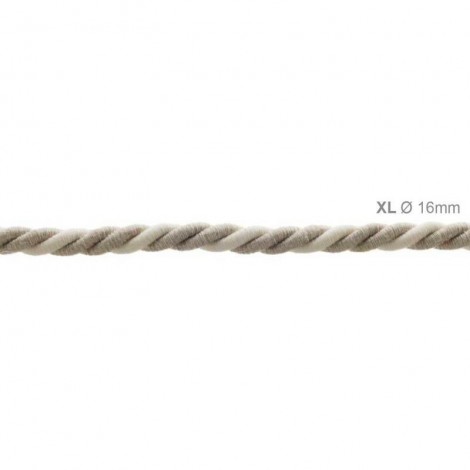 Electric Cable XL Natural Linen / Cotton Cord 3x Spiral Braided