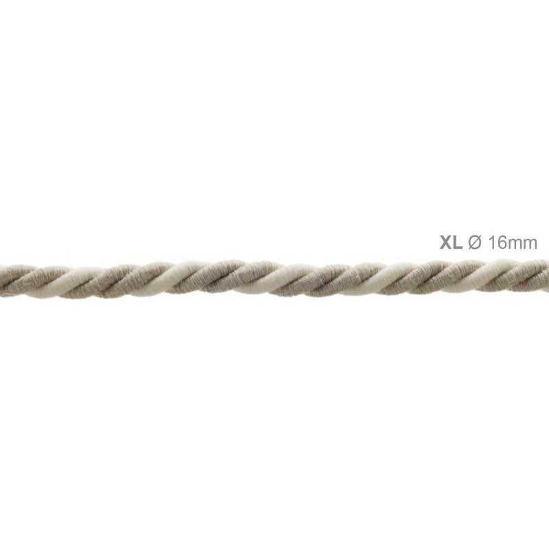 Electric Cable XL Natural Linen / Cotton Cord 3x Spiral Braided Electric Cable XL Natural Linen / Cotton Cord 3x Spiral Braided