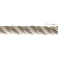 Electric Cable XL Natural Linen / Cotton Cord 3x Spiral Braided Electric Cable XL Natural Linen / Cotton Cord 3x Spiral Braided