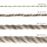 Cavo Elettrico Cordone XL In Lino / Cotone Naturale 3x