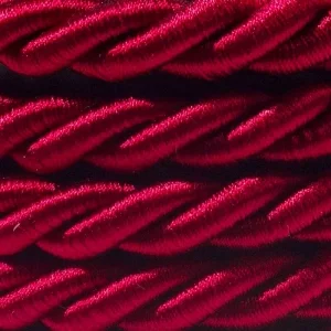 Cavo Elettrico Cordone XL In Bordeaux Lucido 3x Trecciato A