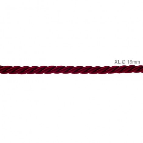 Cavo Elettrico Cordone XL In Bordeaux Lucido 3x Trecciato A