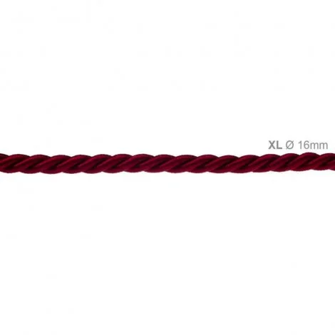 Electric Cable XL Glossy Bordeaux Cord 3x Spiral Braided 300 /