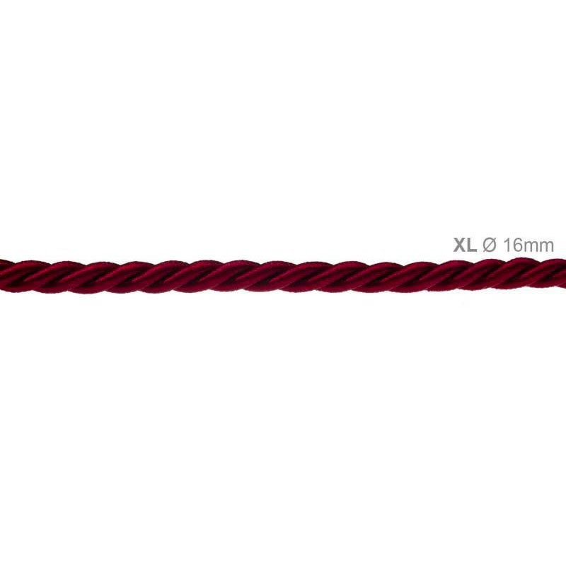 Cavo Elettrico Cordone XL In Bordeaux Lucido 3x Trecciato A