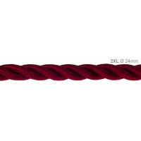Cavo Elettrico Cordone XL In Bordeaux Lucido 3x Trecciato A