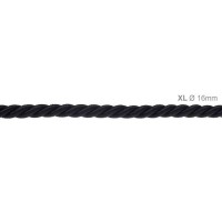 Cavo Elettrico Cordone XL In Nero Lucido 3x Trecciato A Spirale