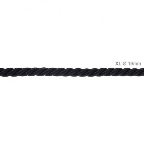 Electric Cable XL Black Glossy Cord 3x Spiral Braided 300 /