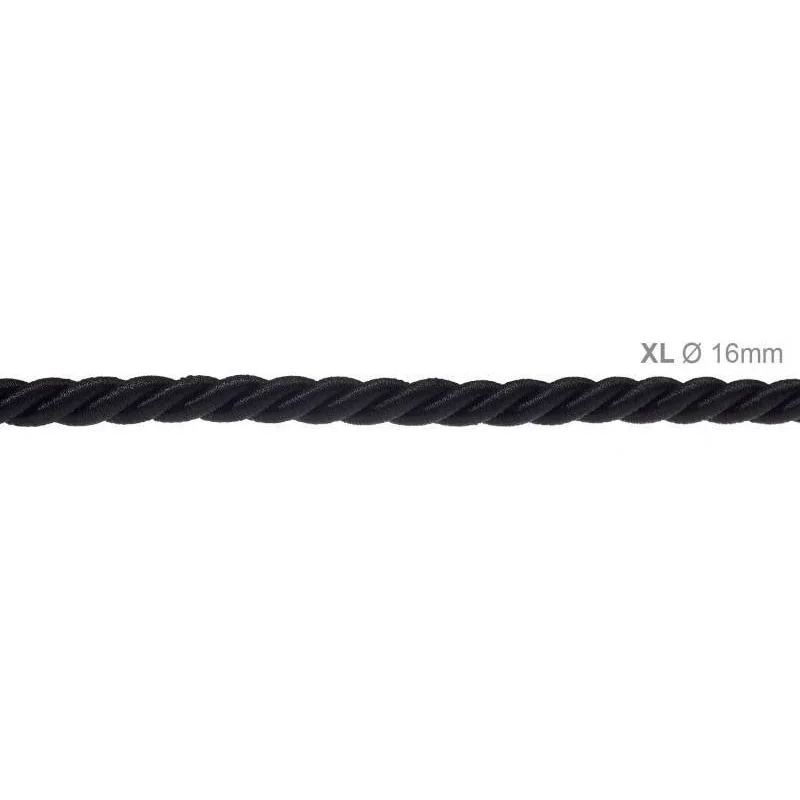 Electric Cable XL Black Glossy Cord 3x Spiral Braided 300 /