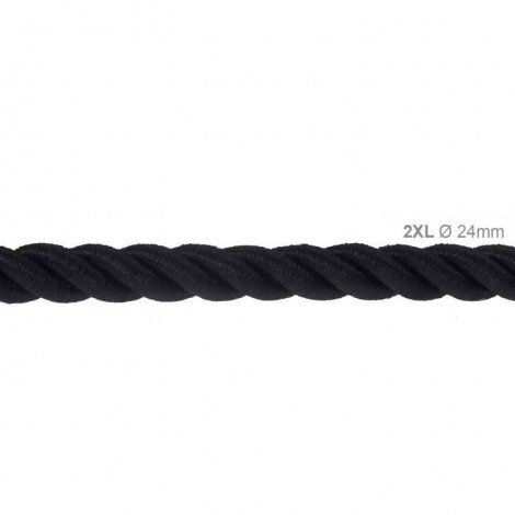 Electric Cable XL Black Glossy Cord 3x Spiral Braided 300 /