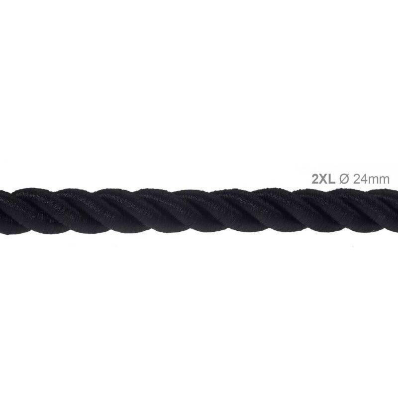 Electric Cable XL Black Glossy Cord 3x Spiral Braided 300 / Electric Cable XL Black Glossy Cord 3x Spiral Braided 300 /