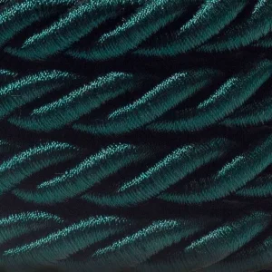 Electric Cable XL Glossy Dark Green Cord 3x Spiral Braided 300