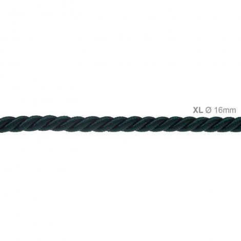 Cavo Elettrico Cordone XL In Verde Scuro Lucido 3x Trecciato A