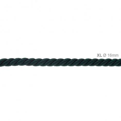Cavo Elettrico Cordone XL In Verde Scuro Lucido 3x Trecciato A
