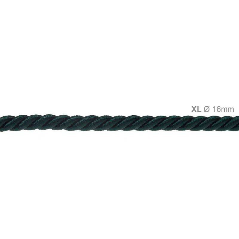 Cavo Elettrico Cordone XL In Verde Scuro Lucido 3x Trecciato A