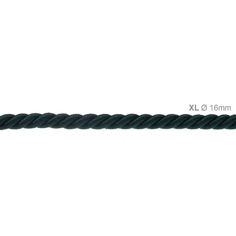 Cavo Elettrico Cordone XL In Verde Scuro Lucido 3x Trecciato A