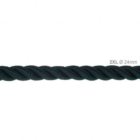 Cavo Elettrico Cordone XL In Verde Scuro Lucido 3x Trecciato A