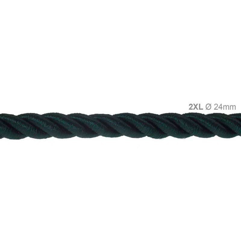 Electric Cable XL Glossy Dark Green Cord 3x Spiral Braided 300 Electric Cable XL Glossy Dark Green Cord 3x Spiral Braided 300