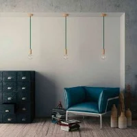 Electric Cable XL Glossy Dark Green Cord 3x Spiral Braided 300 Electric Cable XL Glossy Dark Green Cord 3x Spiral Braided 300