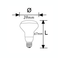 Duralamp Lampadina Reflector LED R39 Spot E14 3W 2700K Luce