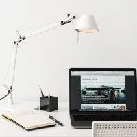 Artemide Base 230 mm per Tolomeo Tavolo in Alluminio Bianco