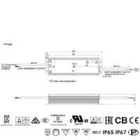 Meanwell Alimentatore HLG-150H-48A 153W 48V 3.2A IP65 per LED
