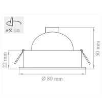 Lampo DIK FIX Fixed Recessed Spotlight for False Ceiling GU10