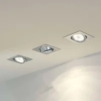 Lampo DIK OR Adjustable Square Recessed Spotlight for False