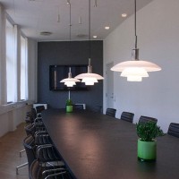 Louis Poulsen PH 4½-4 Glass Pendant Suspension Singol Lamp By