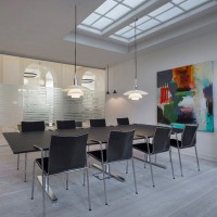 Louis Poulsen PH 4½-4 Glass Pendant Suspension Singol Lamp By