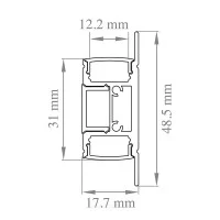 Lampo Kit Profilo Bi-Emissione Up Down In Alluminio 2 Metri A
