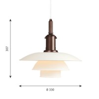 Louis Poulsen PH 3½-3 Pendant Suspension Singol Colored Lamp By