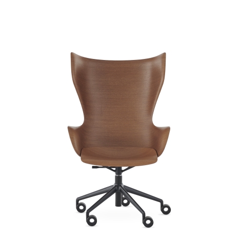 Kartell K-wood sedia girevole con rotelle