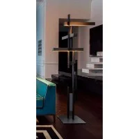 Oluce LAS Floor Lamp Matt Black Grey Triple Lighting Floor By
