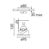 Flos Compass 95 IP65 Waterproof Round Downlight Narrow Beam