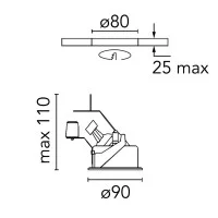 Flos Compass 90 Adjustable Round Downlight Narrow Beam Gu5.3