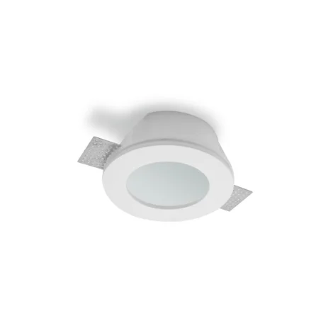 Lampo Faretto GU10 in Gesso Tondo da Incasso con Vetro