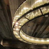 Santa & Cole Estadio 250 supports Pendant Big Glass Chandelier