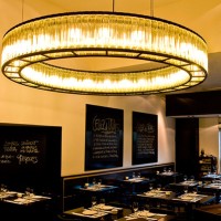 Santa & Cole Estadio 250 supports Pendant Big Glass Chandelier