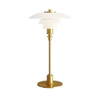 Louis Poulsen PH 2/1 Table Lamp in Blown White Opal Glass By