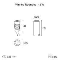 PAN MiniLED Round EST58102 2W 500mA 30° 4000K Outdoor Recessed