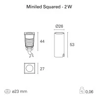PAN MiniLED Squared 2W 500mA 3000K Outdoor Recessed Spotlight