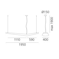 Artemide Mouette LED 80W Asimmetrica Lampada a Sospensione