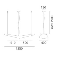 Artemide Mouette LED 55W Simmetrica Lampada a Sospensione