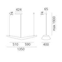 Artemide Mouette LED 55W Simmetrica Lampada a Sospensione