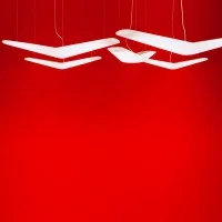 Artemide Mouette LED 55W Symmetric Suspension Lamp White By Artemide Mouette LED 55W Symmetric Suspension Lamp White By